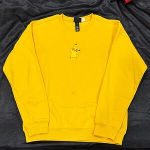 H&M Yellow Crewneck Sweater with Pikachu